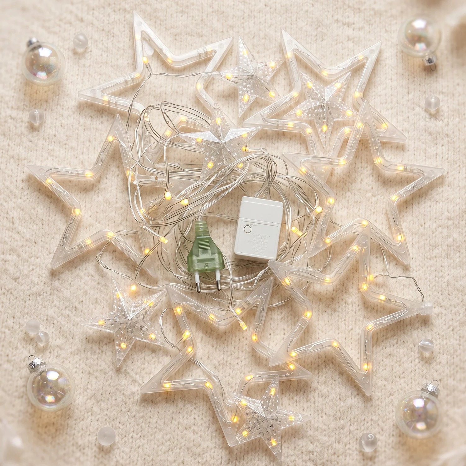 White Star LED String Light Series for Festive Home and Party Decor (1 Set)